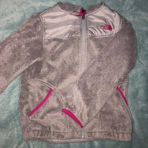 Girls North Face Fleece hooded jacket SIZE 10/12